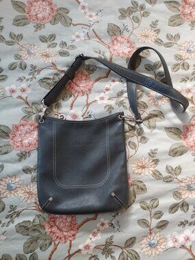 Longchamp Le Foulonne Leather Crossbody Bag in Grey